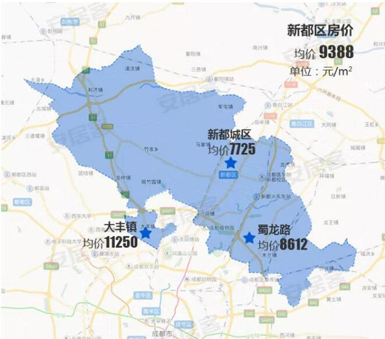 5号线的影响,新都房价的涨幅也是非常的惊人,加上最近大丰地价破万